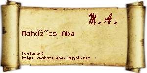 Mahács Aba névjegykártya
